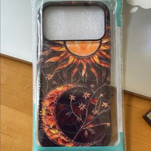 Black & Orange Celestial Sun and Moon Phone Case iphone 17 pro max  - Unbranded